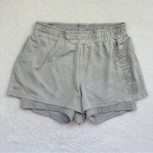 Gymshark GS Power Loose Shorts Gray Camo Two Layer Size Medium